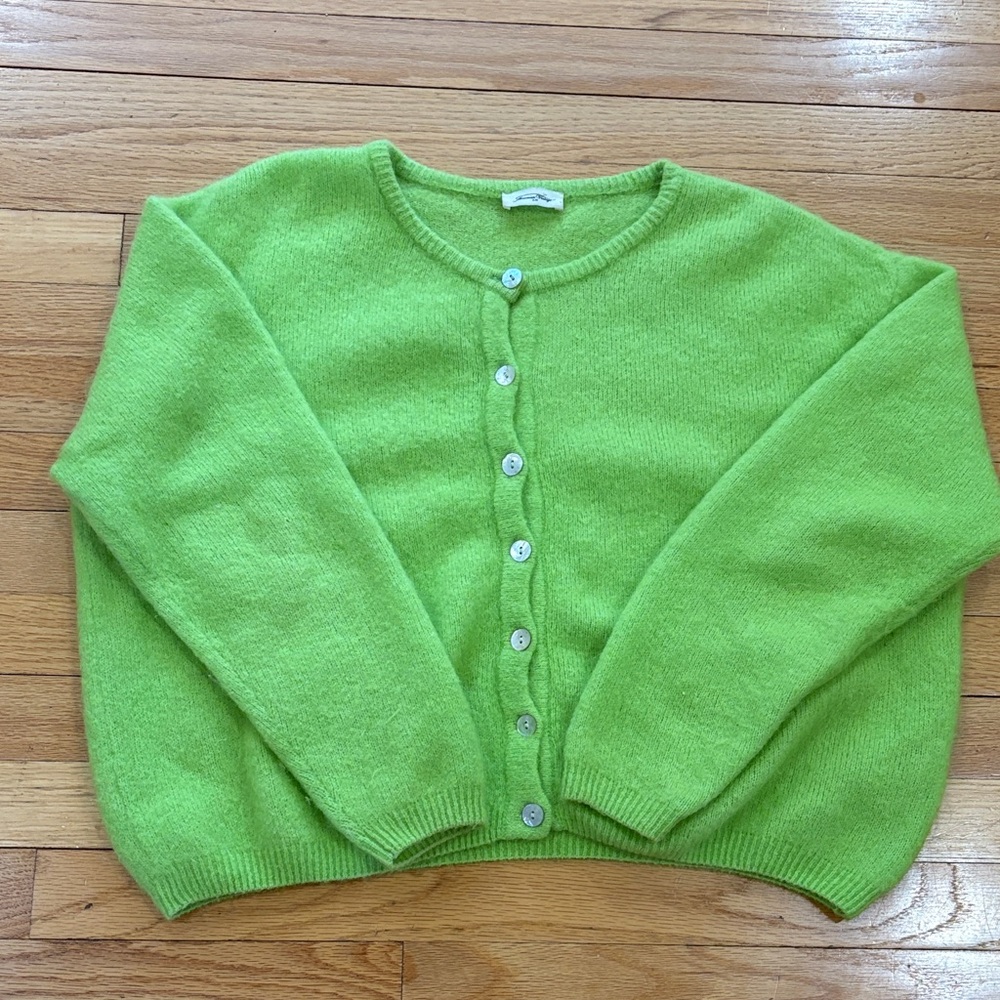 American Vintage neon green cardigan